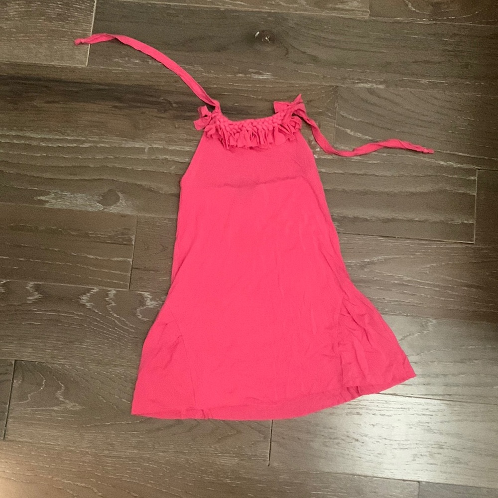 Vibrant pink summer halter cover up/ dress girls size 4